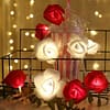 Fairy Lights - 20 Red & White Rose