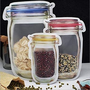 Jar Shape Zip Lock Bags - 3piece Set