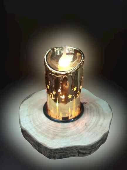 Ramzan Candle With Wooden Stand 4