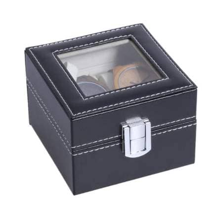 Leather Watch Storage Box Organizer 2 Slots 1