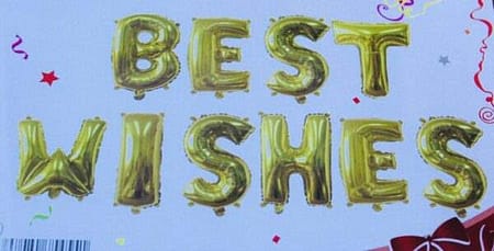 Best Wishes – Golden Foil Balloons 1