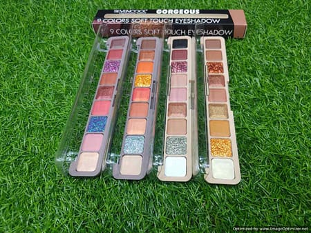 sevencool gorgeous 9 color eyeshadow palette 4 pc set 750