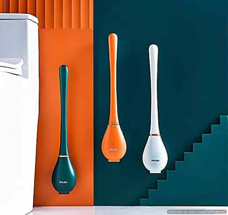 Silicone Toilet Brushes With Holder Set Wall