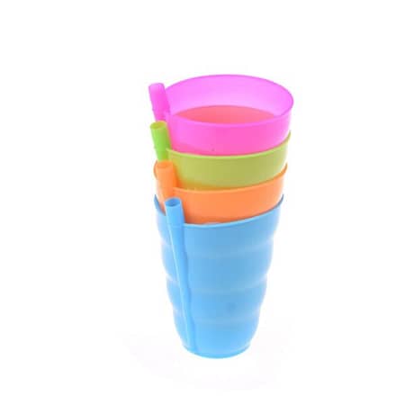 2 X Children Sip A Cup Tumblers With Built In Straw Plastic Sippy Cuprandom Colors 1