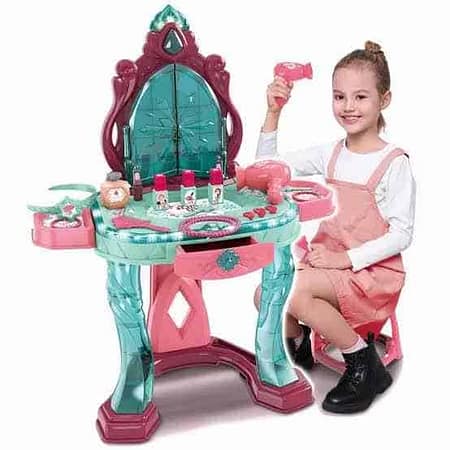 Hand Sensor Magic Mirror Princess Dressing Table With Stool e