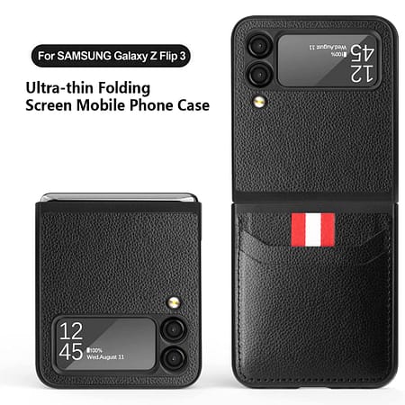 Flip 3 leather case Black Clear View Cover z3