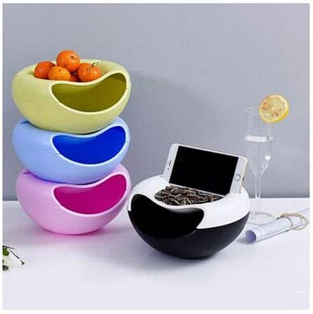 Creative Nuts And Dry Fruits Storage Box Shape Lazy Snack Bowl Organizers Perfect For Layers Seeds With Phone Holder 1