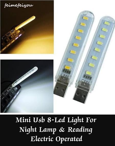 Usb Led Light 8 Leds Smd Led Bulb 5v Power Input White Usb Night Light – White – Warm – Both Color Available 1